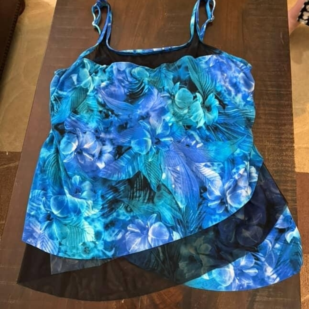 Miraclesuit Blue Floral Swim Camisole